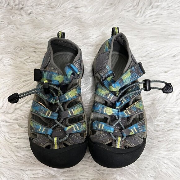 Keen Hiking Sandals LittleKids Size 12 Closed Toe Adjustable Tie Dye Yellow Blue - Picture 1 of 8